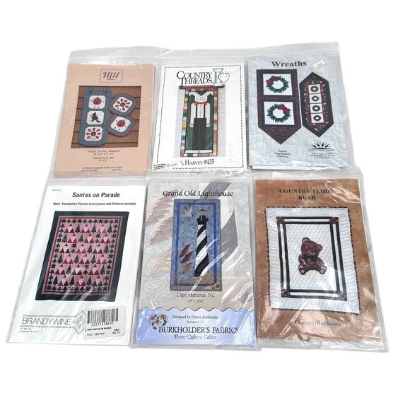 Vintage Quilt Patterns Wall Hanging Table Runner Applique Patchwork Lot of 30 - Picture 5 of 6